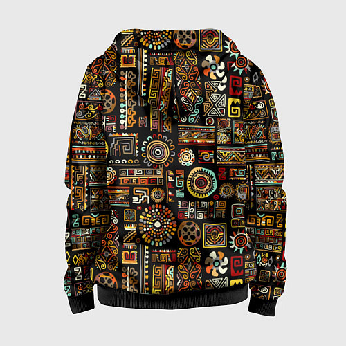 Детская толстовка на молнии Африканский этнический орнамент / 3D-Черный – фото 2