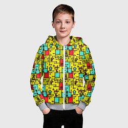 Толстовка на молнии детская Роботы монстры, цвет: 3D-меланж — фото 2