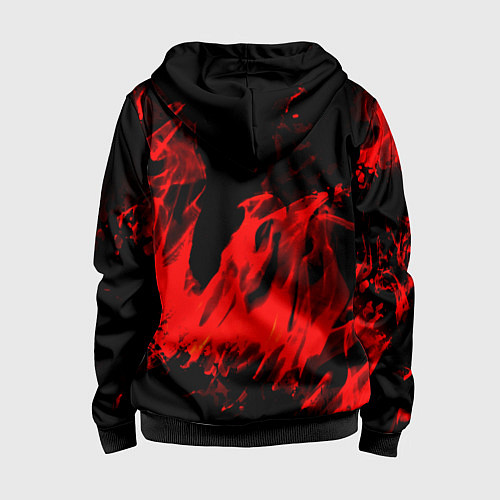 Детская толстовка на молнии Красное пламя / 3D-Черный – фото 2