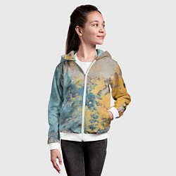 Толстовка на молнии детская Гранжевая стена с краской, цвет: 3D-белый — фото 2