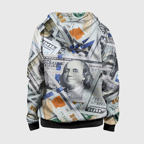 Детская толстовка на молнии Сто зеленых / 3D-Черный – фото 2