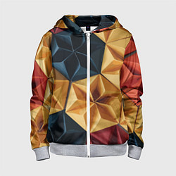 Толстовка на молнии детская Ромбовое вдохновение, цвет: 3D-меланж