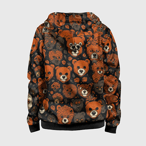 Детская толстовка на молнии Мишки сердитые / 3D-Черный – фото 2