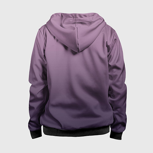 Детская толстовка на молнии Градиент приглушенный фиолетовый / 3D-Черный – фото 2