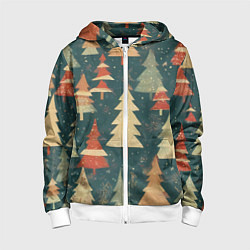 Детская толстовка на молнии Елки новый год