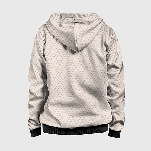 Детская толстовка на молнии Бежевый геометричные линии / 3D-Черный – фото 2