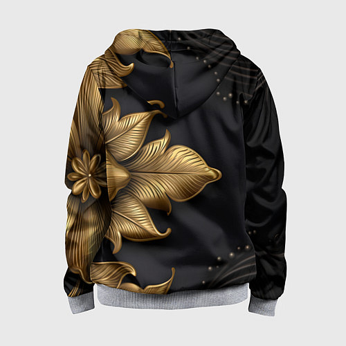 Детская толстовка на молнии Золотой герб России / 3D-Меланж – фото 2