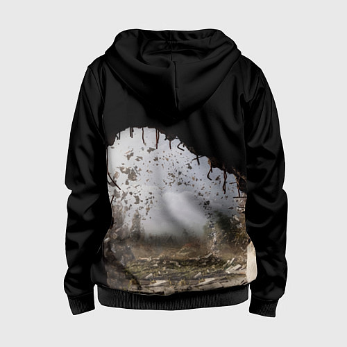 Детская толстовка на молнии STALKER 2 выход из тоннеля / 3D-Черный – фото 2
