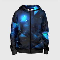 Детская толстовка на молнии Синяя геометрическая абстракция