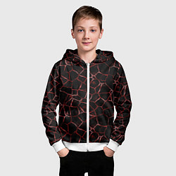 Толстовка на молнии детская Лава кракелюрная, цвет: 3D-белый — фото 2