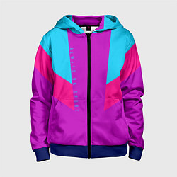 Толстовка на молнии детская Always in sports сиреньевый, цвет: 3D-синий