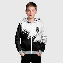 Толстовка на молнии детская Juventus black sport texture, цвет: 3D-меланж — фото 2