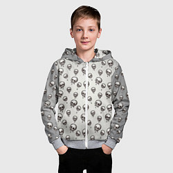 Толстовка на молнии детская Мультяшные черепки абстрактный паттерн, цвет: 3D-меланж — фото 2
