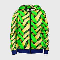 Толстовка на молнии детская Кислотная объёмная плетёнка, цвет: 3D-синий