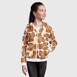 Толстовка на молнии детская Принт мишки на мишке в свитере, цвет: 3D-белый — фото 2