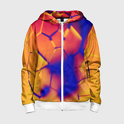 Детская толстовка на молнии Плиты разломы сепия негатив