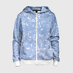 Детская толстовка на молнии Белые хлопья на голубом фоне