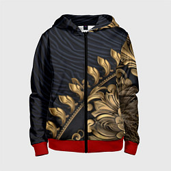 Толстовка на молнии детская Золотая объемная лепнина, цвет: 3D-красный