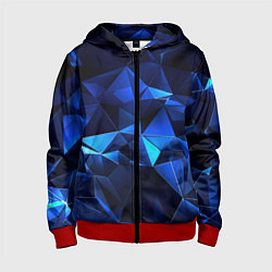 Детская толстовка на молнии Синие мелкие осколки калейдоскоп