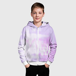 Толстовка на молнии детская Нежная светло-сиреневая абстракция тай-дай, цвет: 3D-белый — фото 2
