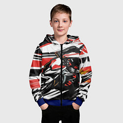 Толстовка на молнии детская Мото-кросс, цвет: 3D-синий — фото 2