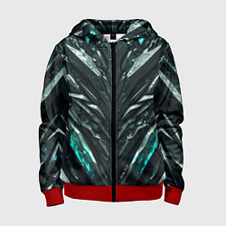 Детская толстовка на молнии Зелёная малахитовая броня