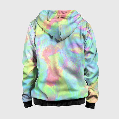 Детская толстовка на молнии Абстракция смесь красок / 3D-Черный – фото 2