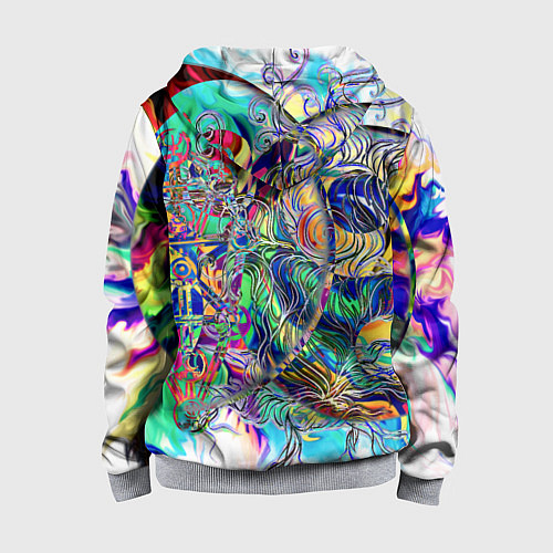 Детская толстовка на молнии Сплетенные круги Инь Ян / 3D-Меланж – фото 2