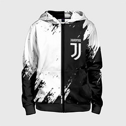 Толстовка на молнии детская Juventus краски чёрнобелые, цвет: 3D-черный