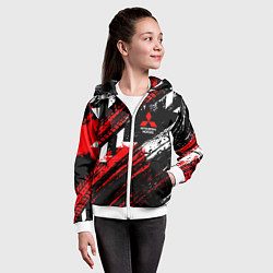 Толстовка на молнии детская Mitsubishi - sport style, цвет: 3D-белый — фото 2