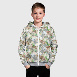 Толстовка на молнии детская Российские денежные купюры, цвет: 3D-меланж — фото 2