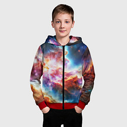 Толстовка на молнии детская The cosmic nebula, цвет: 3D-красный — фото 2