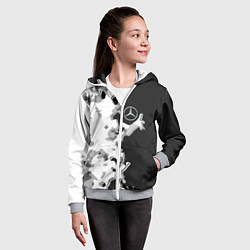 Толстовка на молнии детская Mercedes benz sport germany steel, цвет: 3D-меланж — фото 2