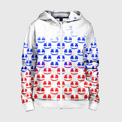 Толстовка на молнии детская Marshmello russia color, цвет: 3D-белый