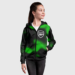 Толстовка на молнии детская Arsenal sport halftone, цвет: 3D-черный — фото 2
