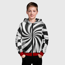 Толстовка на молнии детская Оптическое путешествие, цвет: 3D-красный — фото 2