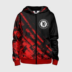 Толстовка на молнии детская Chelsea sport grunge, цвет: 3D-красный