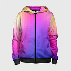 Толстовка на молнии детская Gradient 8-bit, цвет: 3D-черный