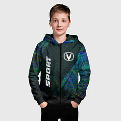 Толстовка на молнии детская Changan sport glitch blue, цвет: 3D-черный — фото 2