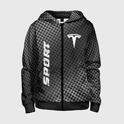 Детская толстовка на молнии Tesla sport carbon