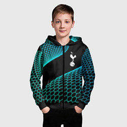Толстовка на молнии детская Tottenham football net, цвет: 3D-черный — фото 2