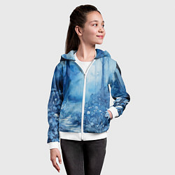 Толстовка на молнии детская Грибной лесок, цвет: 3D-белый — фото 2