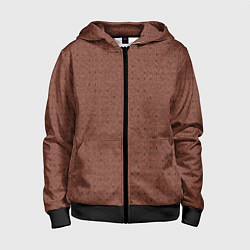 Детская толстовка на молнии Благородный коричневый паттерн полосочки