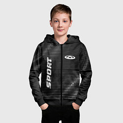 Толстовка на молнии детская Chery sport metal, цвет: 3D-черный — фото 2
