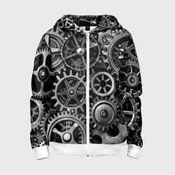 Детская толстовка на молнии Стимпанк стальные механизмы паттерн
