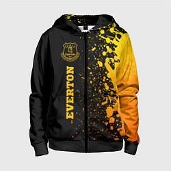 Толстовка на молнии детская Everton - gold gradient по-вертикали, цвет: 3D-черный