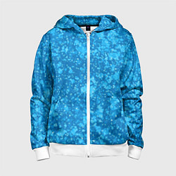 Детская толстовка на молнии Ярко-голубой абстракция космический