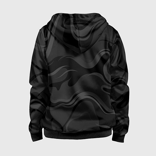 Детская толстовка на молнии Ведьмак - Серые волны / 3D-Черный – фото 2