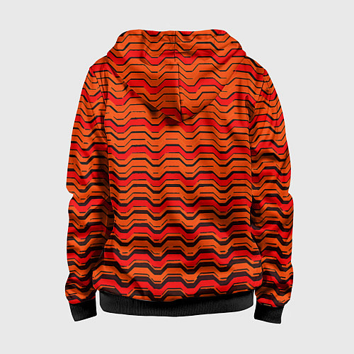 Детская толстовка на молнии Красные линии и чёрные полосы / 3D-Черный – фото 2