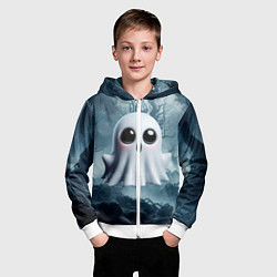 Толстовка на молнии детская Привидениус, цвет: 3D-белый — фото 2